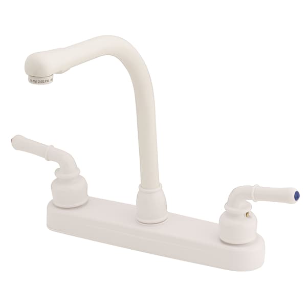 Empire Brass U-YWI800RSW RV Kitchen Faucet with Hi-Rise Spout and Teapot Handles - 8", White U-YWI800RSW - main
